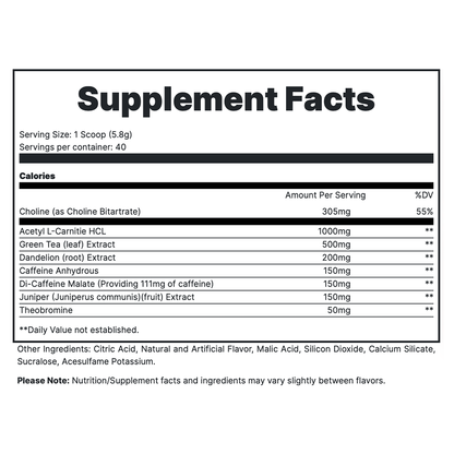 Double Tap - Pineapple Supplement Fact